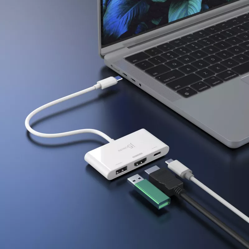 j5create JCA399 USB-C uz HDMI 4K144Hz & USB 3.2 ar Power Delivery 100W, Melns