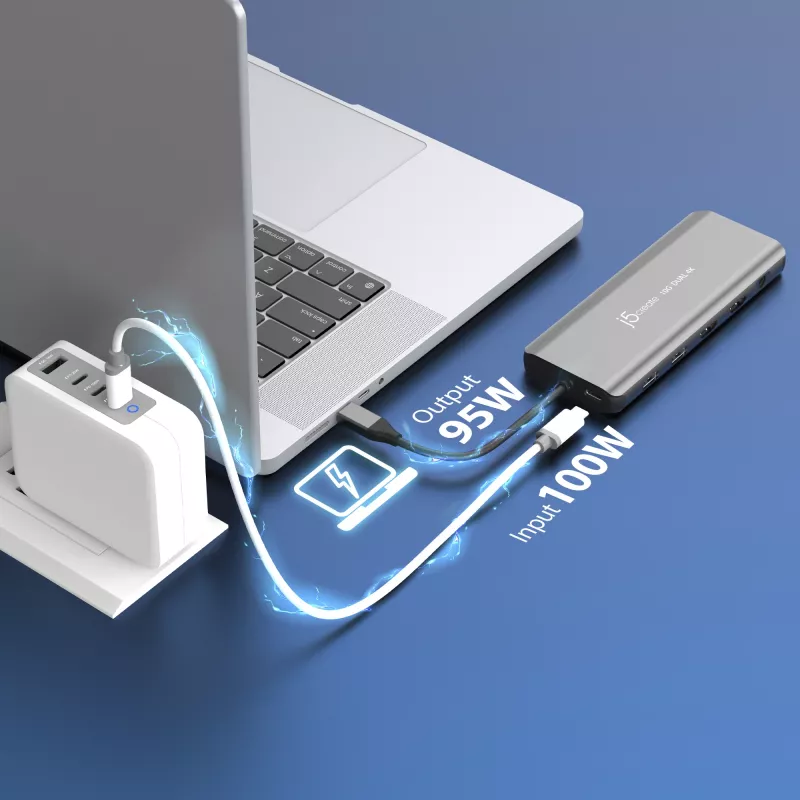 j5create JCD398 USB-C® Dual 4K HDMI™ 10Gbps Mini Dokstacija, Melna