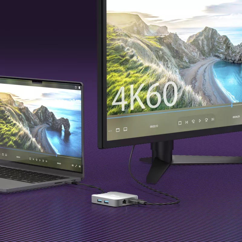 j5create JCD3191 4K60 Elite USB-C ceļojumu adapteris, melns