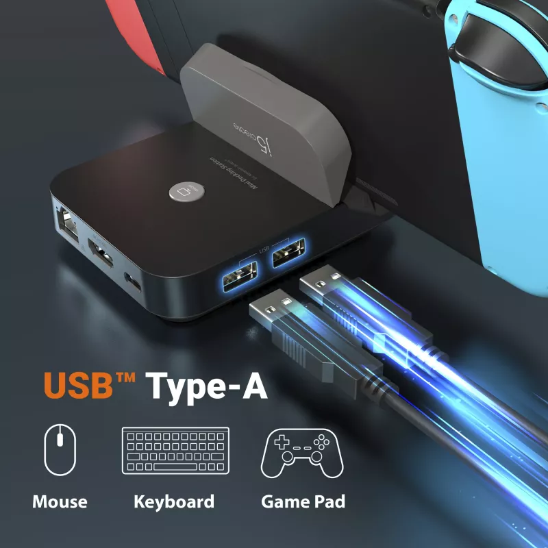 j5create JCD620 Mini Docking Station Nintendo Switch™, Melna