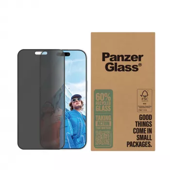 PanzerGlass Privātuma ekrāna aizsargs iPhone 16 Pro Ultra-Wide Fit, triecienizturīgs