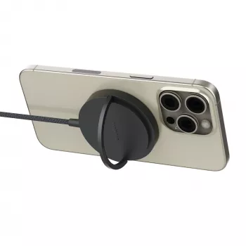 mophie Qi2 magnētiskais lādētājs viedtālrunim, melns, USB, bezvadu uzlāde, 15 W, iekštelpām