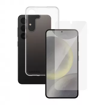 PanzerGlass SAFE. 2-in-1 komplekts Samsung Galaxy S24 — rūdīts stikls + TPU aizmugure, caurspīdīgs, 50 gab.