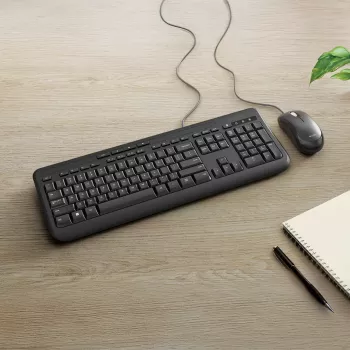 Incase Designed by Microsoft Wired Desktop 600 tastatūras un peles komplekts, USB, QWERTY vācu, melns