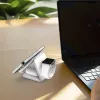 j5create Qi2 3-in-1 magnētiskā ceļojumu bezvadu uzlādes stacija, iekštelpām, USB ātrā uzlāde, balta