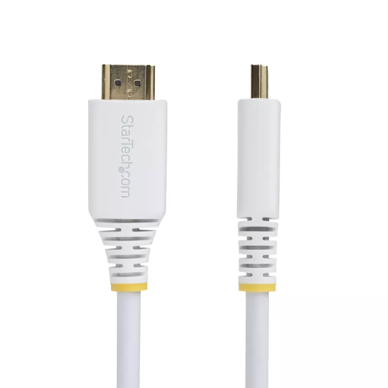 StarTech.com HDMI2-CABLE-4K60-6FW sertificēts HDMI 2.0 High Speed kabelis, 1,8 m (6 pēdas), 4K 60 Hz/1440p 144 Hz, HDR10/HDCP 2.2/ARC, TPE apvalks, balts