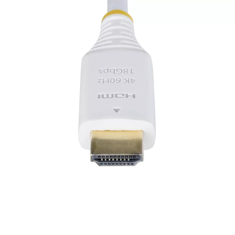 StarTech.com HDMI2-CABLE-4K60-6FW sertificēts HDMI 2.0 High Speed kabelis, 1,8 m (6 pēdas), 4K 60 Hz/1440p 144 Hz, HDR10/HDCP 2.2/ARC, TPE apvalks, balts