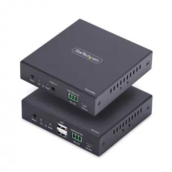 StarTech.com HDMI KVM pagarinātājs pa IP tīklu, 4K 60Hz, bez draiveriem, HDMI un USB pa Ethernet/CAT6, AVoIP, raidītājs un uztvērējs komplektā, ieskaitot montāžas komplektus