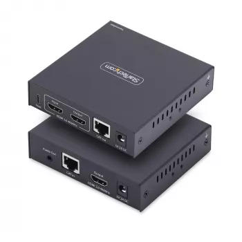 StarTech.com HDMI KVM pagarinātājs pa IP tīklu, 4K 60Hz, bez draiveriem, HDMI un USB pa Ethernet/CAT6, AVoIP, raidītājs un uztvērējs komplektā, ieskaitot montāžas komplektus