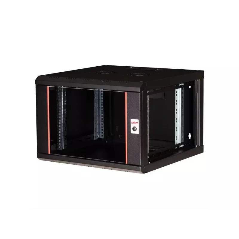 Sienas stiprinājuma 19 inch skapis ROLINE Pro 7U 600x600 WxD, melns, atslēgas slēdzene, IP20