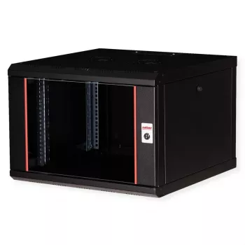 Sienas stiprinājuma 19 inch skapis ROLINE Pro 7U 600x600 WxD, melns, atslēgas slēdzene, IP20