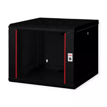 ROLINE 19 collu sienas skapis Pro 9U, 600x600 mm, melns, ar atslēgas slēdzi, IP20
