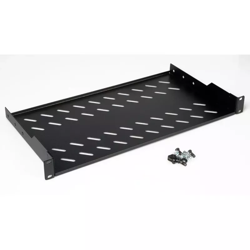 ROLINE 19 collu 1U plaukts 250 mm dziļums 15 kg melns