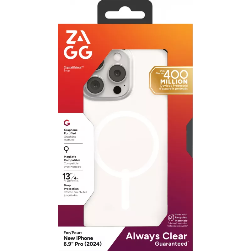 ZAGG Crystal Palace Snap caurspīdīgs vāciņš Apple iPhone 16 Pro Max