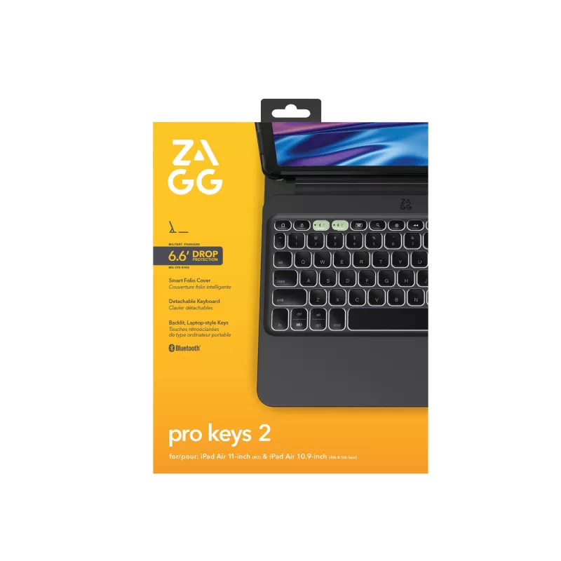 ZAGG Pro Keys 2 103414642 melns apvalks ar tastatūru iPad Air 11 (M2/M3), QWERTZ (vācu)