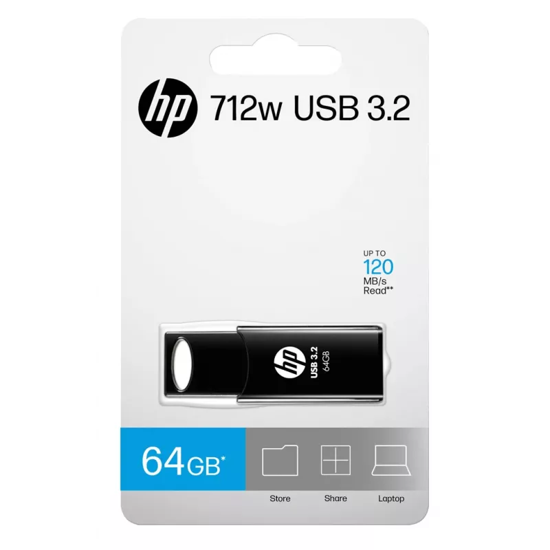HP 712w USB zibatmiņa 64 GB USB Type-A 3.2 Gen 1 Melna