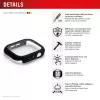 Aizsargstikls PanzerGlass Displex 10H Apple Watch SE3/SE2/SE (44mm) — pilna korpusa, IP68, uzspraužams, melns matēts