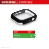Aizsargstikls PanzerGlass Displex 10H Apple Watch SE3/SE2/SE (44mm) — pilna korpusa, IP68, uzspraužams, melns matēts