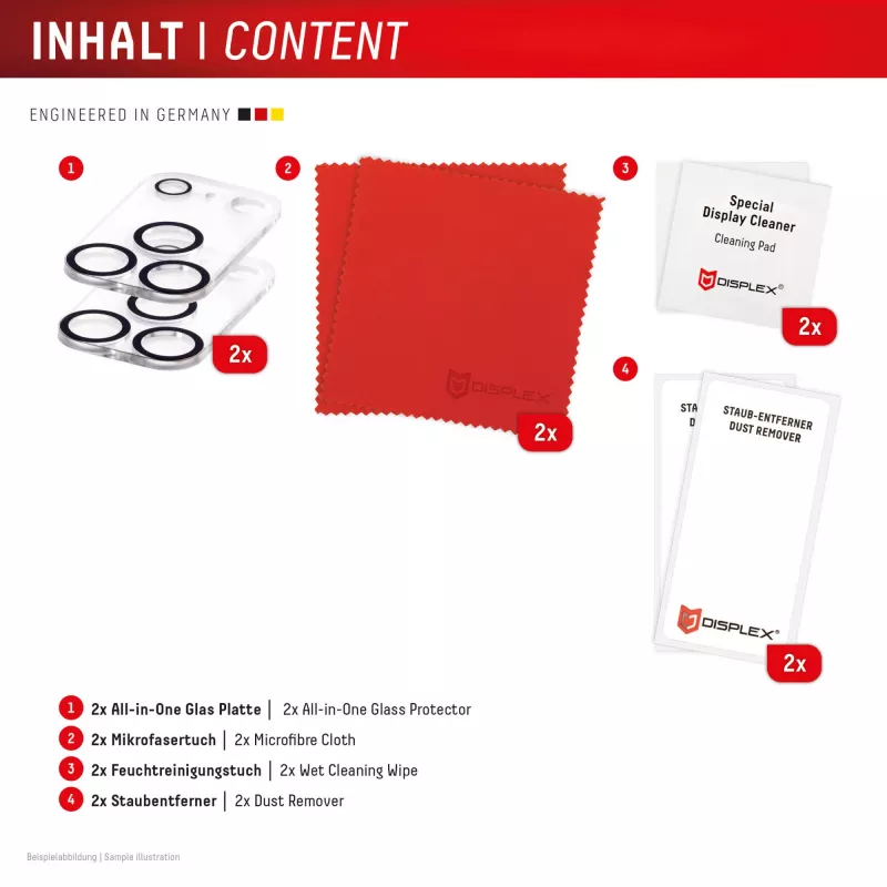 Displex Full Cover Kameras Lēcas Stikls iPhone 17 Pro, 10H, Pilns Kameras Aizsargs, Ātrā Uzstādīšana, 2-Paka