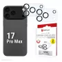 Displex Full Cover Camera Lens Glass iPhone 17 Pro Max, 10H, Pilna Kameras Aizsardzība, Quick Mount, 2-Pack