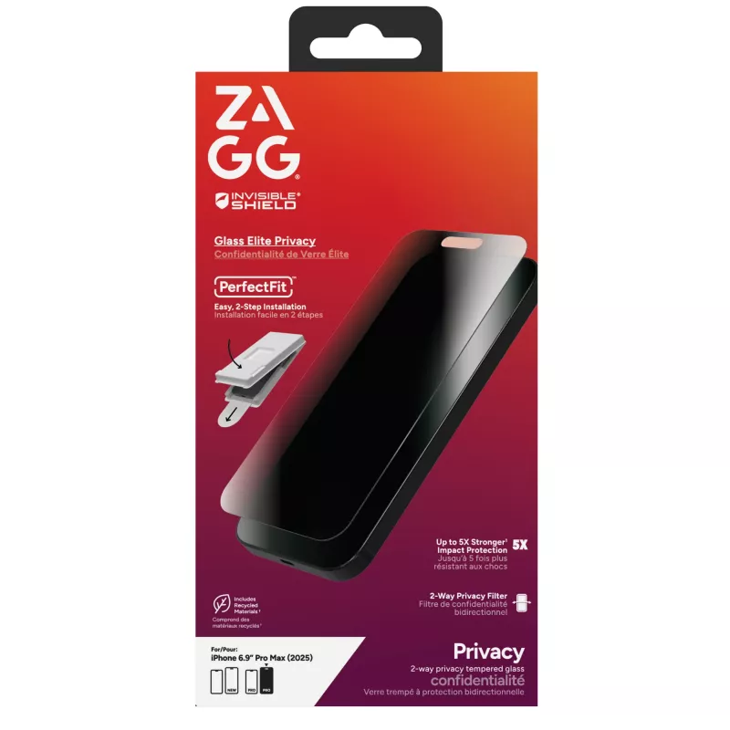 InvisibleShield Glass Elite Privātais Ekrāna Aizsargs Apple iPhone 17 Pro Max