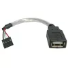 StarTech.com USB 2.0 kabelis 15 cm - USB A ligzda uz mātesplates 4 kontaktu savienotāju F/F