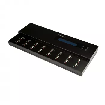 StarTech.com USB zibatmiņu dublikators un dzēsējs, 1 uz 15 portiem, 1.5 GB/min, LCD ekrāns - TAA