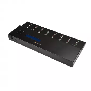StarTech.com USB zibatmiņu dublikators un dzēsējs, 1 uz 15 portiem, 1.5 GB/min, LCD ekrāns - TAA