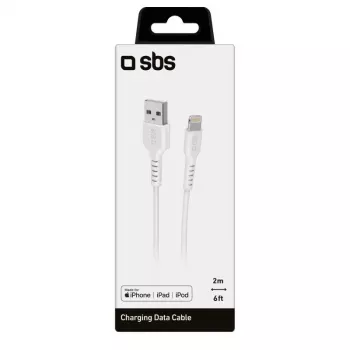 Lightning kabelis SBS TECABLEUSBIP5289W 2m Balts USB A