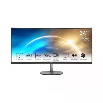 MSI PRO MP341CQDE monitors 86,4 cm (34 colli) 3440 x 1440 pikseļi UltraWide Quad HD melns