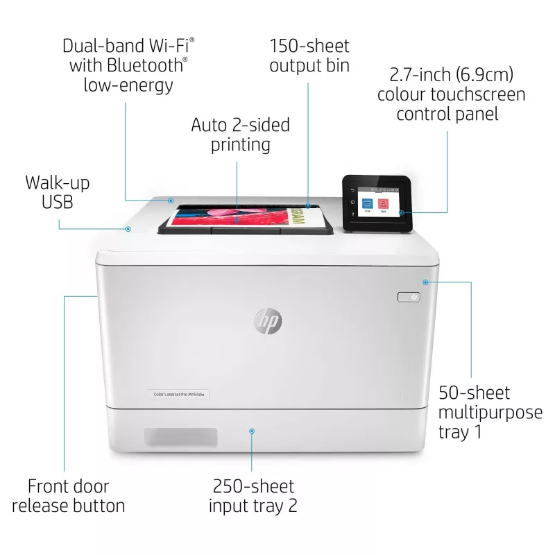 HP Color LaserJet Pro M454dw krāsu lāzerprinteris