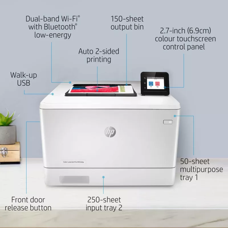 HP Color LaserJet Pro M454dw krāsu lāzerprinteris
