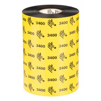 Zebra 3400 augstas veiktspējas vaska-sveķu termolente 450 m Melna