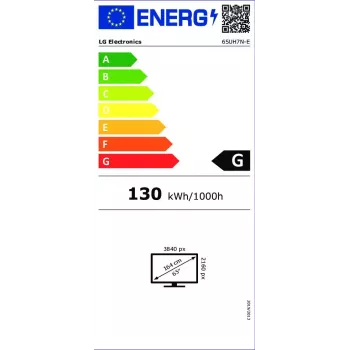 LG 65UH7N-E digitālās zīmēšanas plakanpanelis 165,1 cm (65 collas) LED Wi-Fi 700 cd/m² 4K Ultra HD Melns Iebūvēts procesors WebOS 24/7