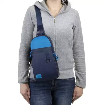 Sling soma Rivacase Dijon 25.6 cm (10.1 collu) Zila ar rokturi un plecu siksnu
