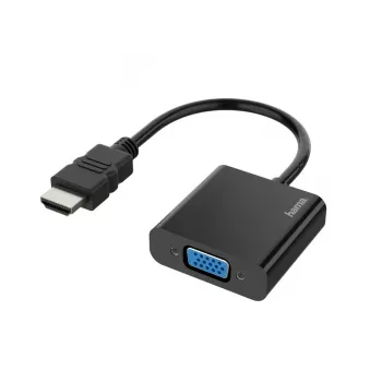 Hama 00200343 video kabeļa adapteris 0.15 m HDMI Type A (Standarta) VGA (D-Sub) Melns