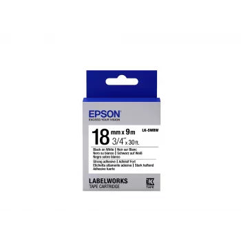 Epson Lentes kasetne stipra lipīgā LK-5WBK Melns/Balts 18mm (9m)