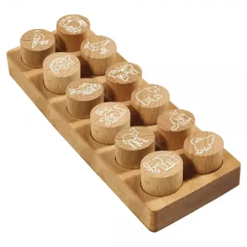 COLOP 165224 Apaļš koka zīmogs 3 cm ar dzīvnieku motīviem