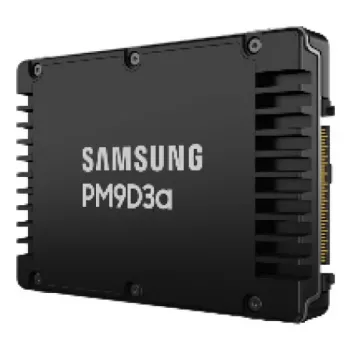 SSD Samsung PM9D3a 7.68 TB 2.5 collu PCIe 5.0 NVMe — 7680 GB, līdz 12 000 MB/s lasīšana, 6 000 MB/s rakstīšana