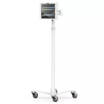 Ritošais statīvs ar korpusu iPad Pro 13 collu — ram mount Apex Rise Freedom Extended, balts, saderīgs ar M4 un M5, iekļautas 4 atslēgas