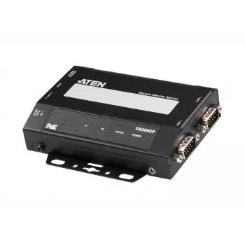 ATEN Altusen SN3002P ierīču serveris ar 2 RS-232 portiem un 100 Mb LAN, uzstādāms uz galda, sienas vai DIN sliedes