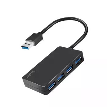 LogiLink USB 3.2 Gen1 4 portu centrmezgls melns 5000 Mbit/s ABS