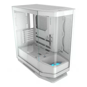 PC Midi Tower korpuss Cougar FV270 — Balts, atbalsta ATX/EATX/Micro-ITX, 2×3.5 inch + 2×2.5 inch, 120/140 mm ventilatori