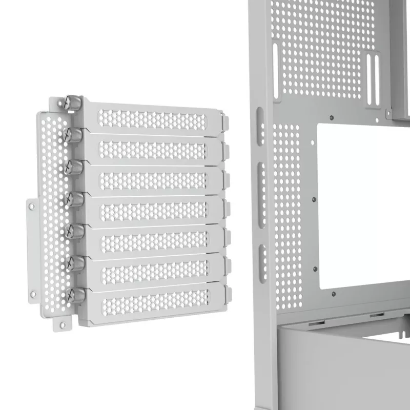 PC Midi Tower korpuss Cougar FV270 — Balts, atbalsta ATX/EATX/Micro-ITX, 2×3.5 inch + 2×2.5 inch, 120/140 mm ventilatori