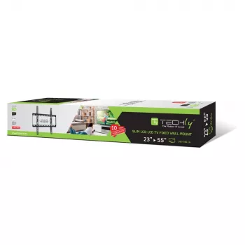 Techly fiksēts plāns sienas stiprinājums LED TV LCD 23-55 Melns ICA-PLB 162M