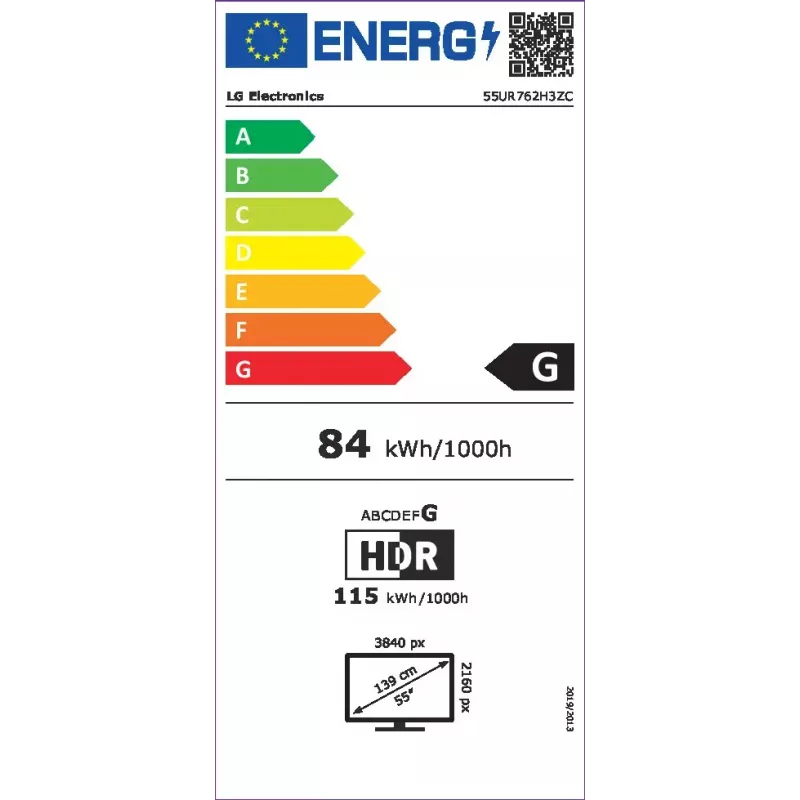 LG 55UR762H3ZC viesnīcu televizors 139,7 cm (55 collas) 4K Ultra HD 400 cd/m² Smart TV Melns 10 W