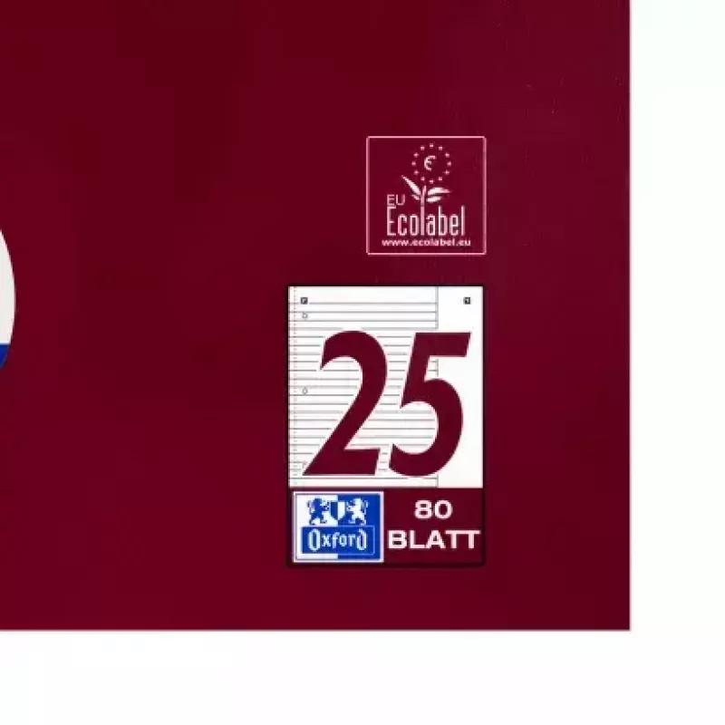 Rakstu klade Oxford 100050355 A4 80 lapas bordo