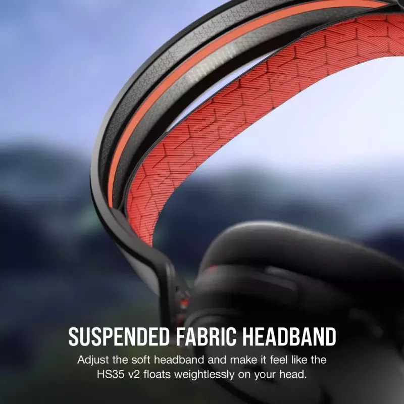 Corsair HS35 v2 vadu spēļu austiņas, sarkanā krāsā