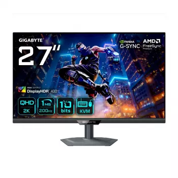GIGABYTE M27Q2 QD 27” QHD spēļu monitors - 2560 x 1440, 200Hz, 1ms, 350 cd/m², FreeSync Premium, DisplayHDR400, HDMI 2.0, DisplayPort 1.4