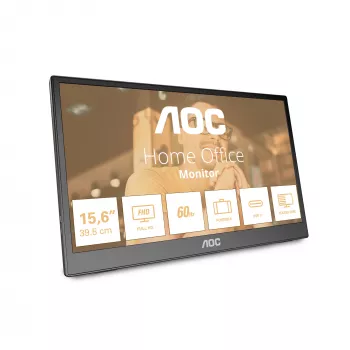 AOC 16T3EA pārnēsājams monitors/TV Melns 39.6 cm (15.6 collu) 1920 x 1080 pikseļi